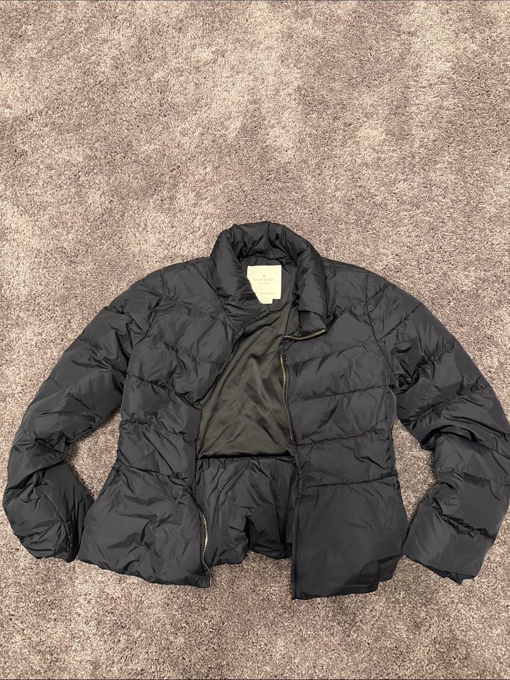 Women’s Kate Spade Black Puffer Jacket - Lightweight Quilted Coat